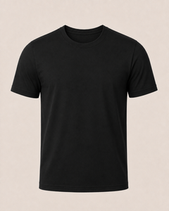 Color Black — Blank black OVRSAID regular slim-fit T-shirt, front product view