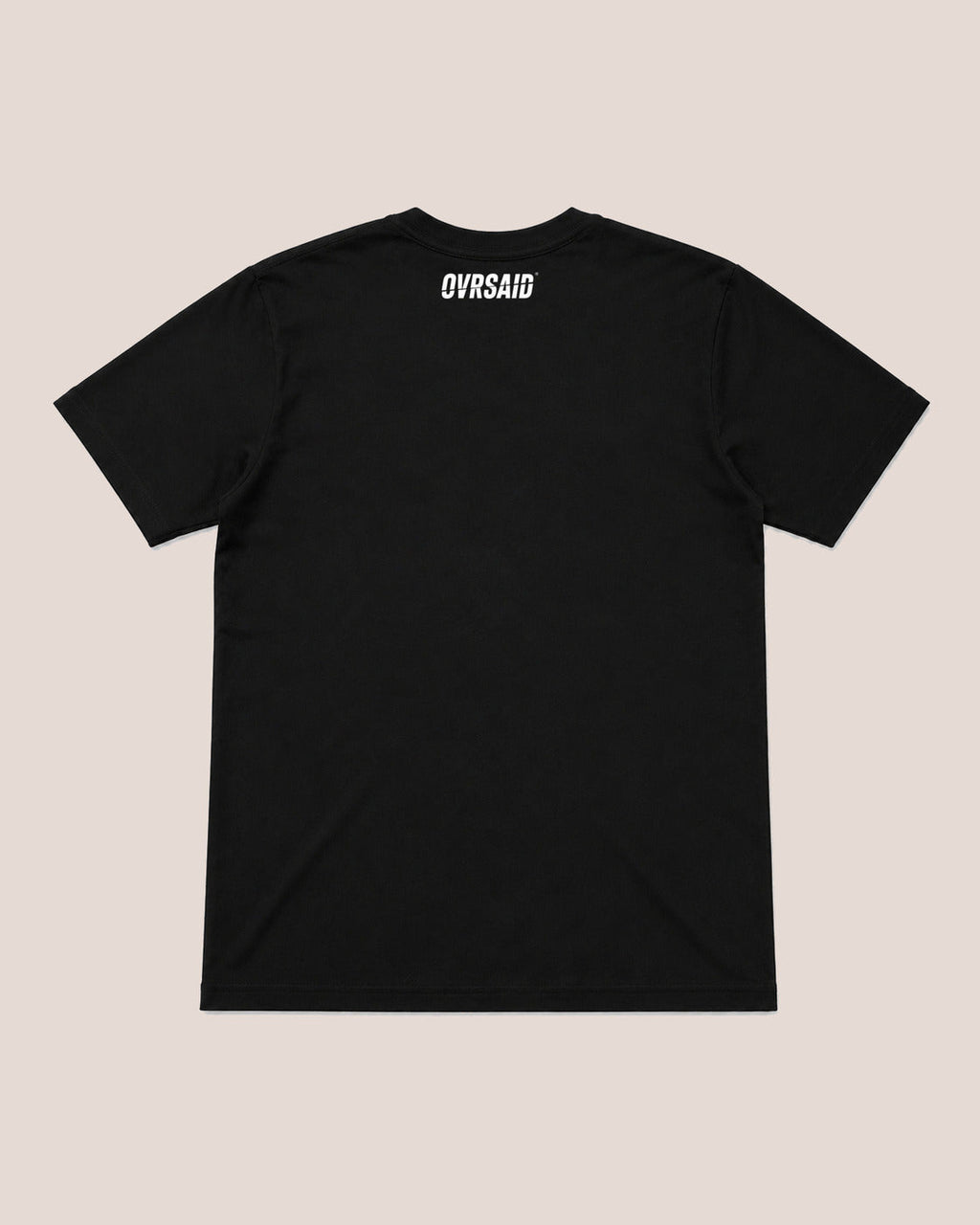 Color Black — OVRSAID tee, back product view with white back-neck wordmark