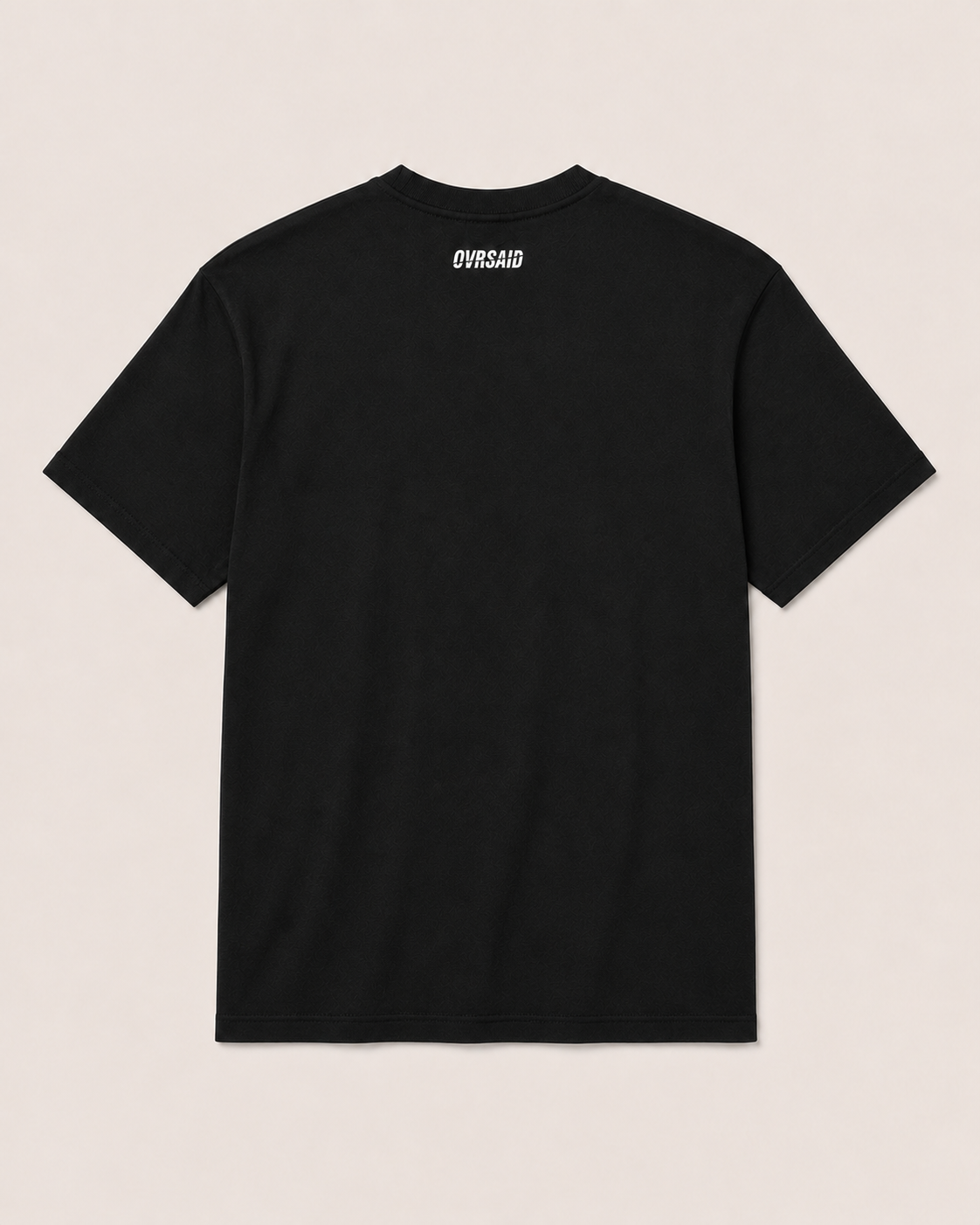 Color Black — OVRSAID tee, back product view with white back-neck wordmark