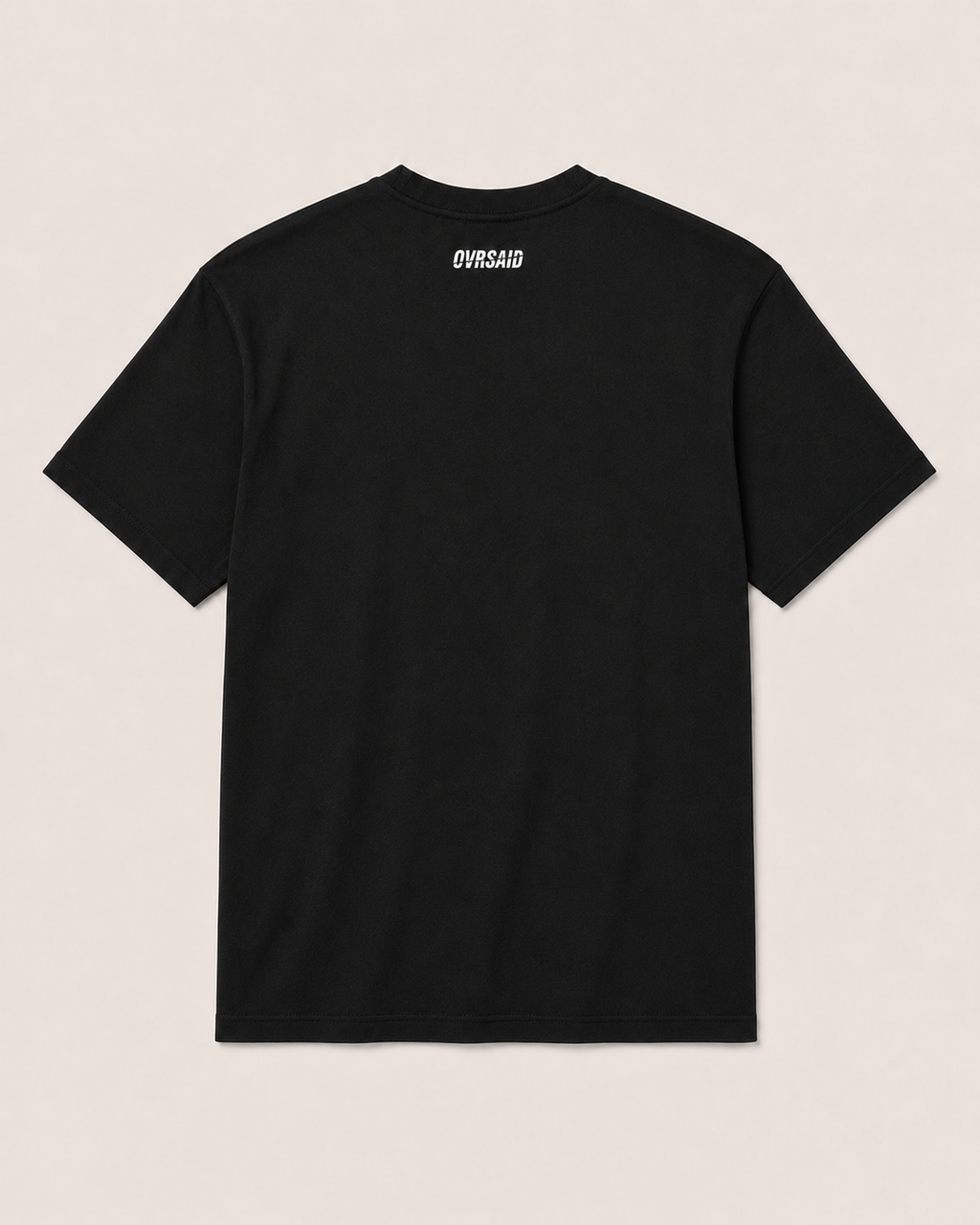Color Black — OVRSAID tee, back product view with white back-neck wordmark